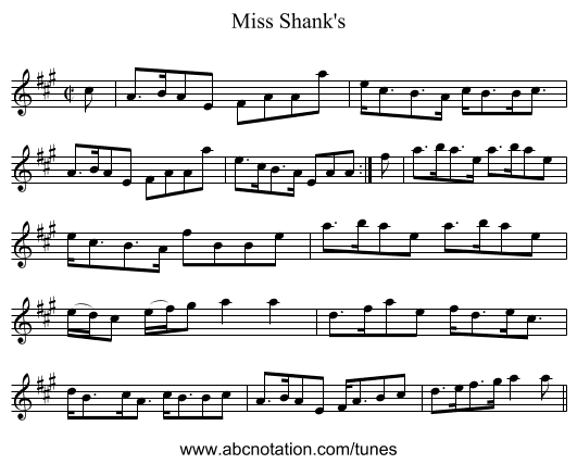 Miss Shank's - staff notation