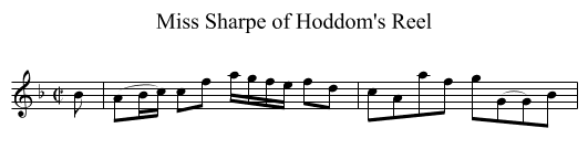 Miss Sharpe of Hoddom's Reel - staff notation