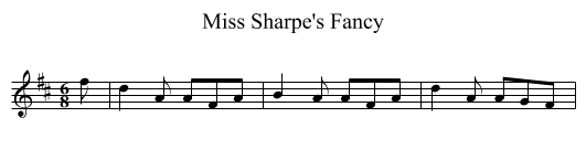 Miss Sharpe's Fancy - staff notation