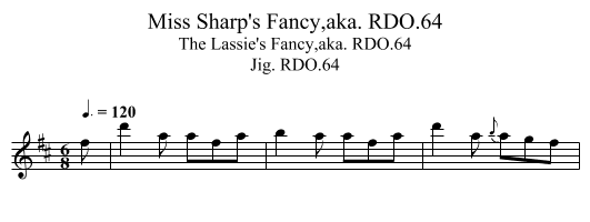 Miss Sharp's Fancy,aka. RDO.64 - staff notation