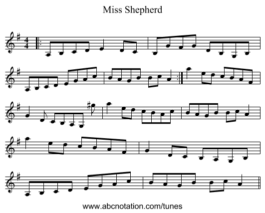 Miss Shepherd - staff notation