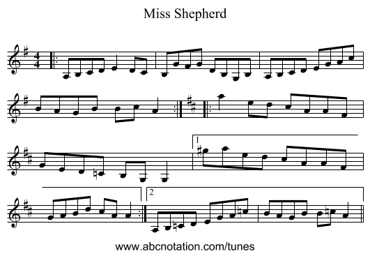 Miss Shepherd - staff notation