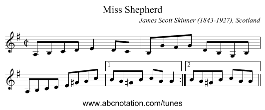 Miss Shepherd - staff notation