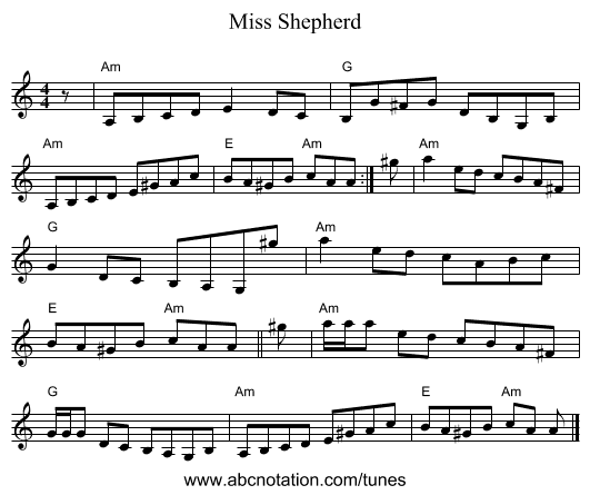 Miss Shepherd - staff notation
