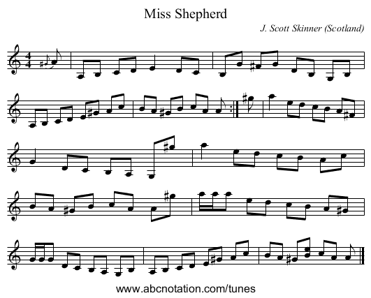 Miss Shepherd - staff notation