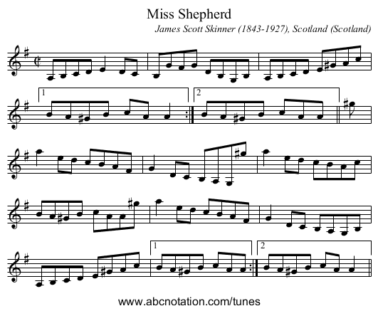 Miss Shepherd - staff notation