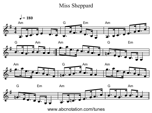 Miss Sheppard - staff notation