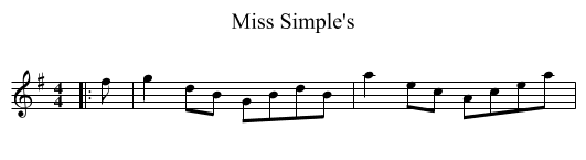 Miss Simple's - staff notation