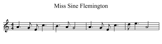 Miss Sine Flemington - staff notation