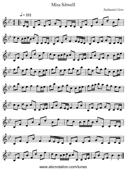 Miss Sitwell - staff notation
