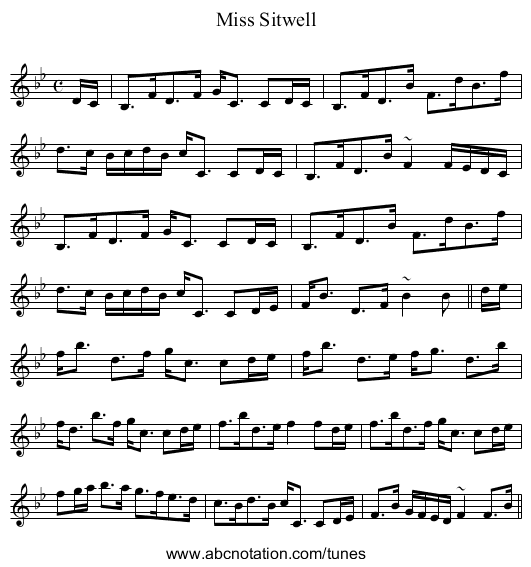 Miss Sitwell - staff notation