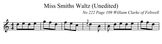 Miss Smiths Waltz (Unedited) - staff notation