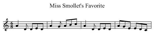 Miss Smollet's Favorite - staff notation