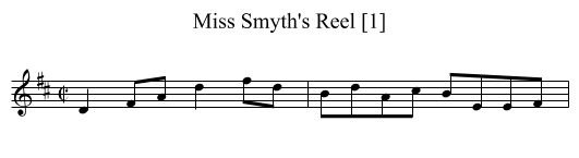 Miss Smyth's Reel [1] - staff notation