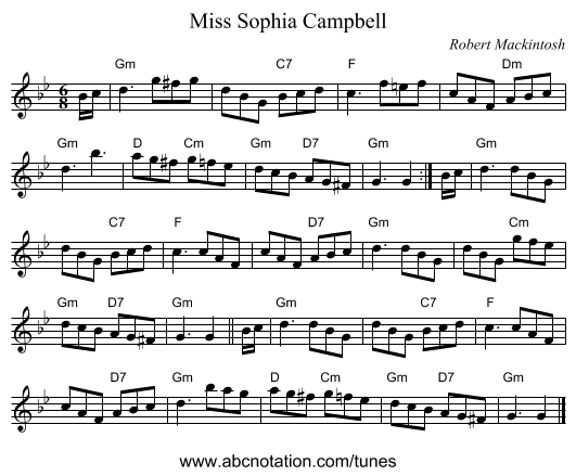 Miss Sophia Campbell - staff notation