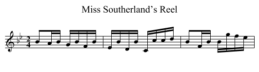 Miss Southerland’s Reel - staff notation