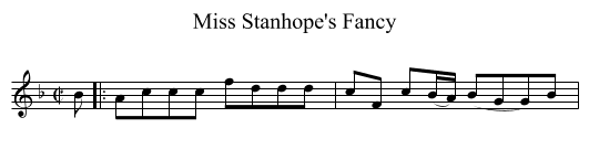 Miss Stanhope's Fancy - staff notation