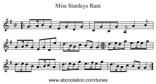 Miss Stanleys Rant - staff notation