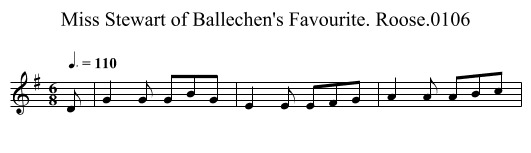 Miss Stewart of Ballechen's Favourite. Roose.0106 - staff notation