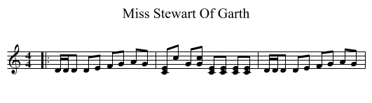 Miss Stewart Of Garth - staff notation