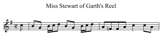 Miss Stewart of Garth's Reel - staff notation