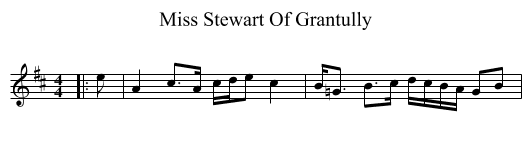 Miss Stewart Of Grantully - staff notation