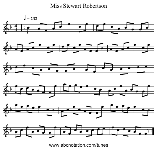 Miss Stewart Robertson - staff notation
