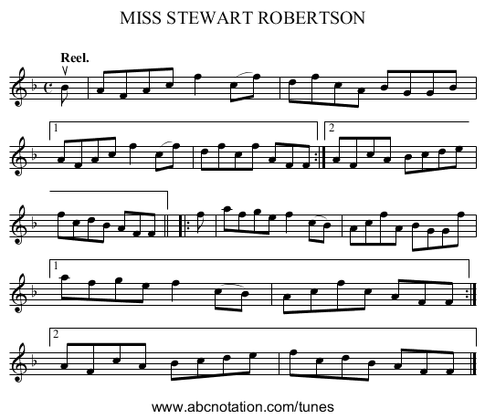 MISS STEWART ROBERTSON - staff notation