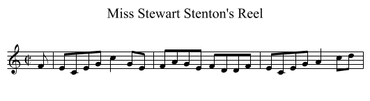 Miss Stewart Stenton's Reel - staff notation