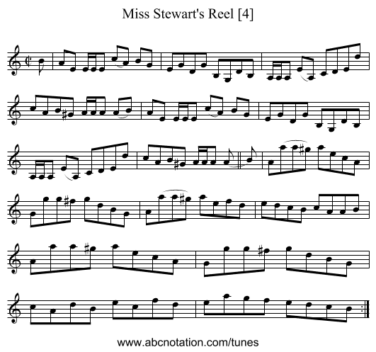 Miss Stewart's Reel [4] - staff notation