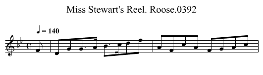 Miss Stewart's Reel. Roose.0392 - staff notation