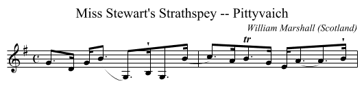 Miss Stewart's Strathspey -- Pittyvaich - staff notation