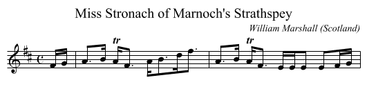 Miss Stronach of Marnoch's Strathspey - staff notation