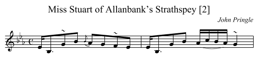 Miss Stuart of Allanbank’s Strathspey [2] - staff notation