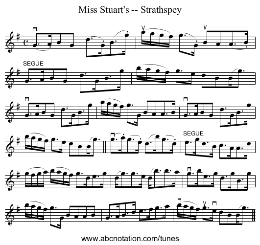 Miss Stuart's -- Strathspey - staff notation