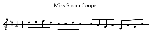 Miss Susan Cooper - staff notation