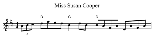 Miss Susan Cooper - staff notation