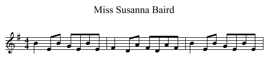 Miss Susanna Baird - staff notation