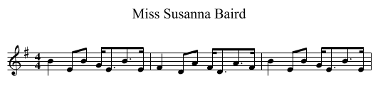 Miss Susanna Baird - staff notation