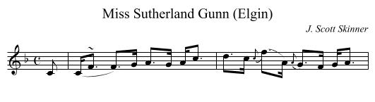 Miss Sutherland Gunn (Elgin) - staff notation
