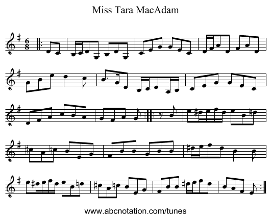 Miss Tara MacAdam - staff notation