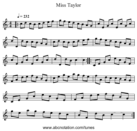 Miss Taylor - staff notation