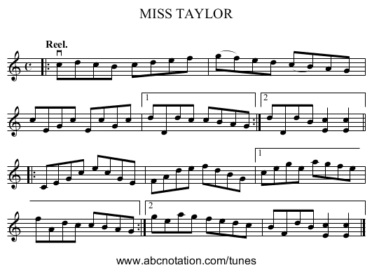 MISS TAYLOR - staff notation