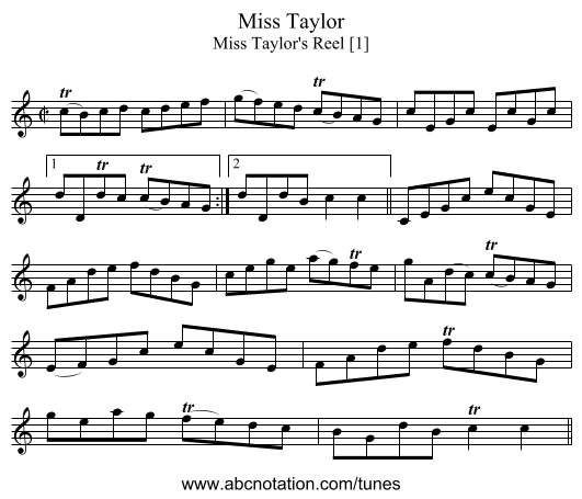 Miss Taylor - staff notation