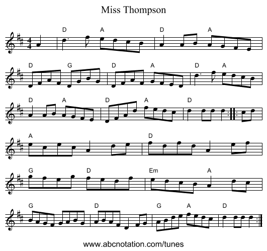 Miss Thompson - staff notation