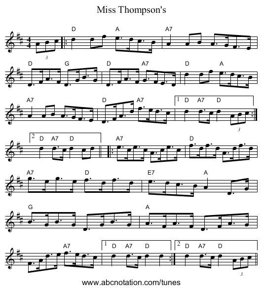 Miss Thompson's - staff notation