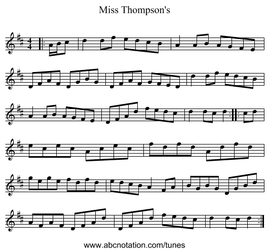 Miss Thompson's - staff notation