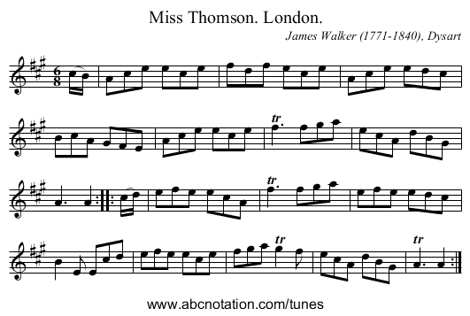 Miss Thomson. London. - staff notation