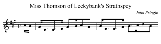 Miss Thomson of Leckybank's Strathspey - staff notation