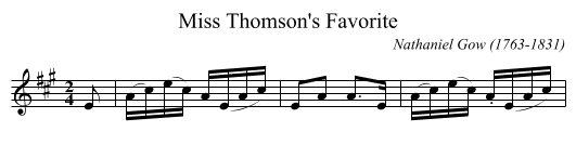 Miss Thomson's Favorite - staff notation